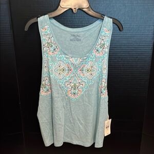 Jasmine & Ginger Green Graphic Sleeveless Tank Top